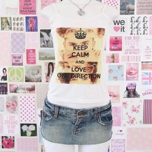y2k one direction keep calm graphic cami tank size S/M